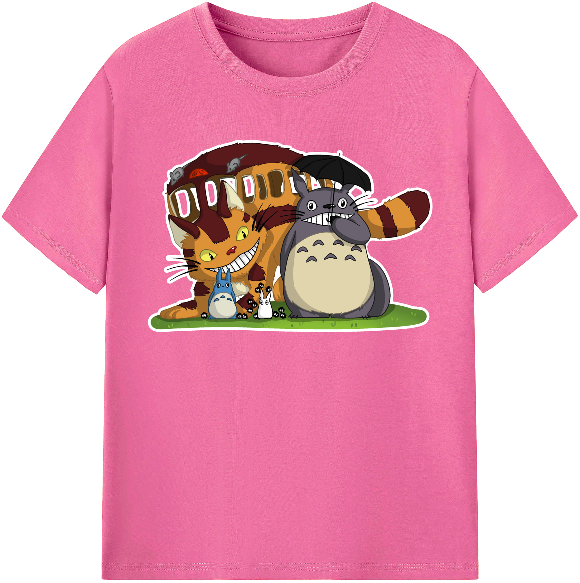 （画像用） となりのトトロ 草壁メイ 草壁サツキ My Neighbor Totoro Satsuki Kusakabe Mei Kusakabe レディースカジュアルプリントTシャツ（綿100％）